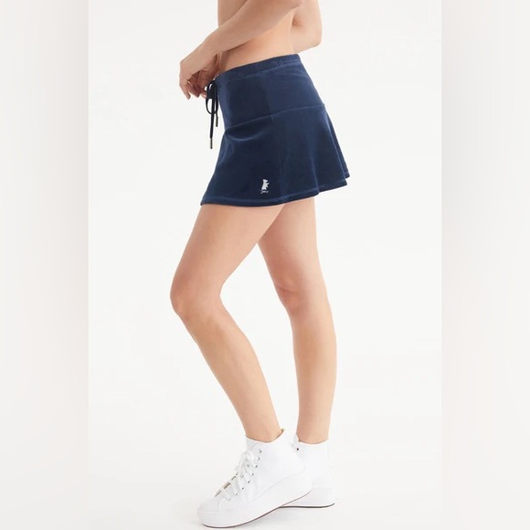 JUICY COUTURE | ✨NEW✨ Scottie Cotton Velour Mini Skirt in Regal Blue - Picture 3 of 9